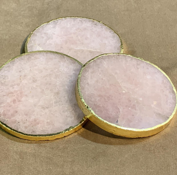 Rose Quartz Sliced Tea | Artisan Home Decor Piece | Unique Middle Eastern Art - Luxury Handcrafted Art Craftihouse Dubai