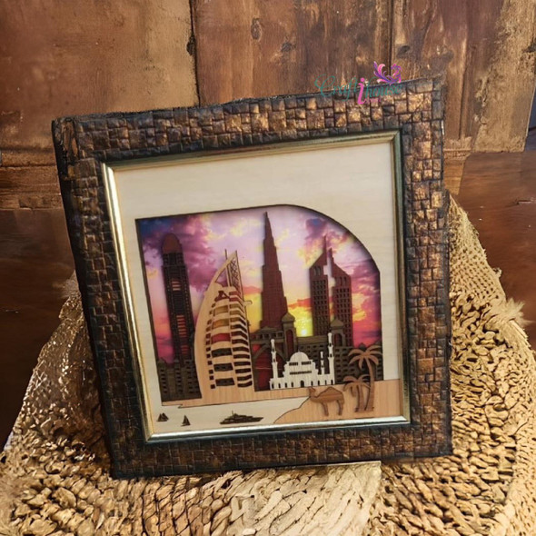 Artisan Wooden Carved Frame 25x25 Boutique Fridge Magnet Authentic Middle Eastern Art High-Resolution Product Shot