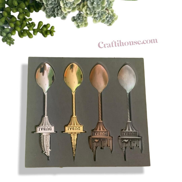 Cutlery Spoon Set Of Handcrafted Fridge Memento Traditional Home Decor - Luxury Handcrafted Art Craftihouse Dubai