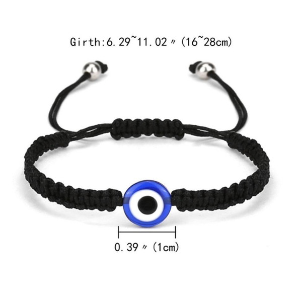 Luxury Blue eye round beads bracelet , evil turkish beads bracelet , adjustable black thread bracelet Premium Design Showcase
