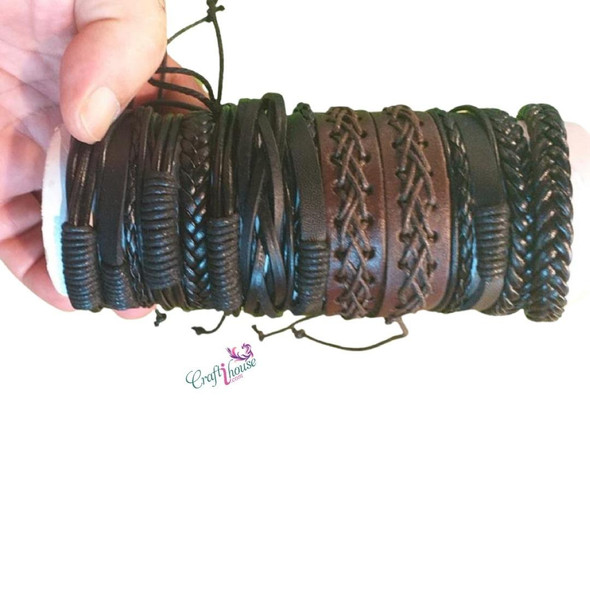 Luxury Gift for him , leather braclet for men , assorted designs leather bracelets Premium Design Showcase