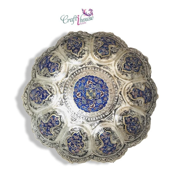Exclusive Persian Silver Plated Copper Fruit Fine Craftsmanship Detail
