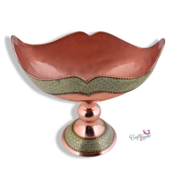 Khatamkari Pedestal Bowl Khatamkari | Luxury Heritage Gift & Cultural Souvenir - Luxury Handcrafted Art Craftihouse Dubai