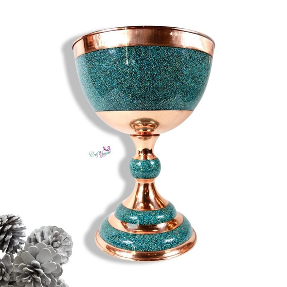 Luxury Turquoise Stone &Copper Pedestal Premium Design Showcase