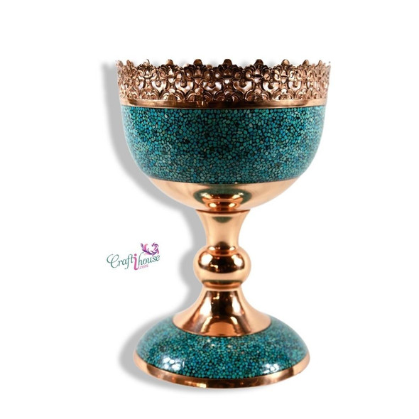 Exclusive Turquoise Stone On Copper Fine Craftsmanship Detail