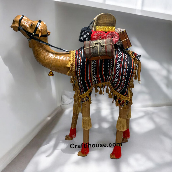 110 Cm Leather Loaded Stuffed | Authentic Wildlife Inspired Figurine | Artisan Gift Set - Luxury Handcrafted Art Craftihouse Dubai