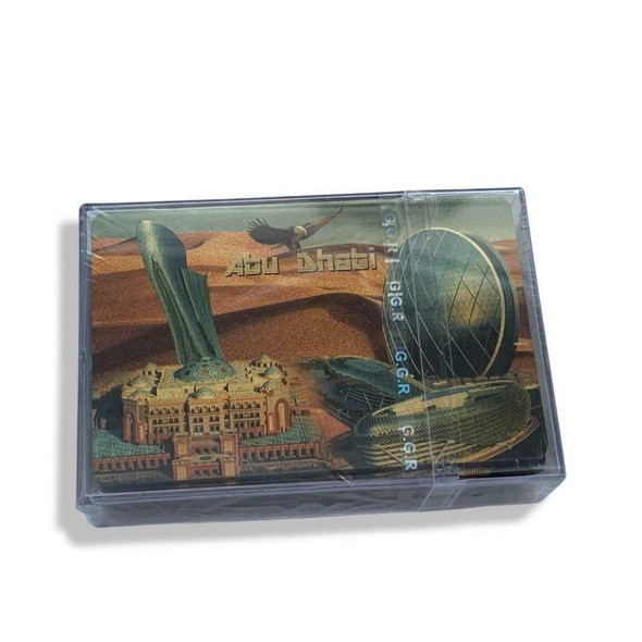 Abudhabi Playing Card Gold Foil | Luxury Heritage Gift & Cultural Souvenir - Luxury Handcrafted Art Craftihouse Dubai