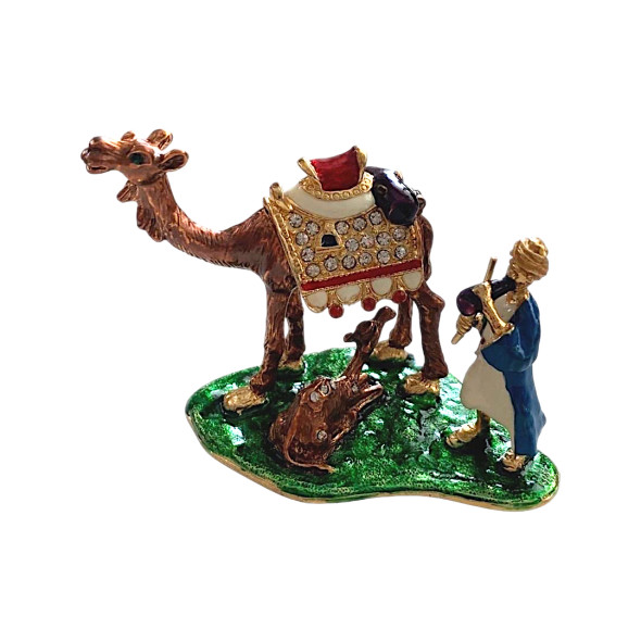 Arab Man And 2 Camels | Baby Camel And Mother Metal Camels Statue | Camel Figurines | Emirates Gift - Luxury Handcrafted Souvenir Craftihouse Dubai