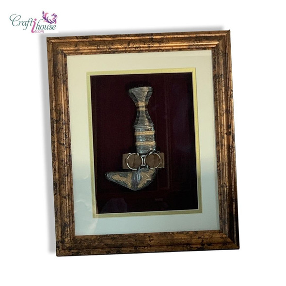 30x25 cm luxury heritage gift frame, emphasizing the multi-layered double matting board with a golden inner border and protective glass casing.