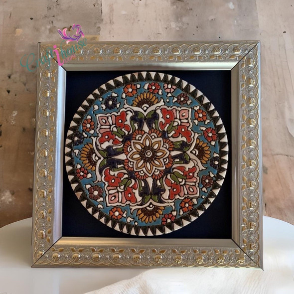 An exclusive Craftihouse framed ceramic wall artwork showcasing master craftsmanship and elegant presentation.