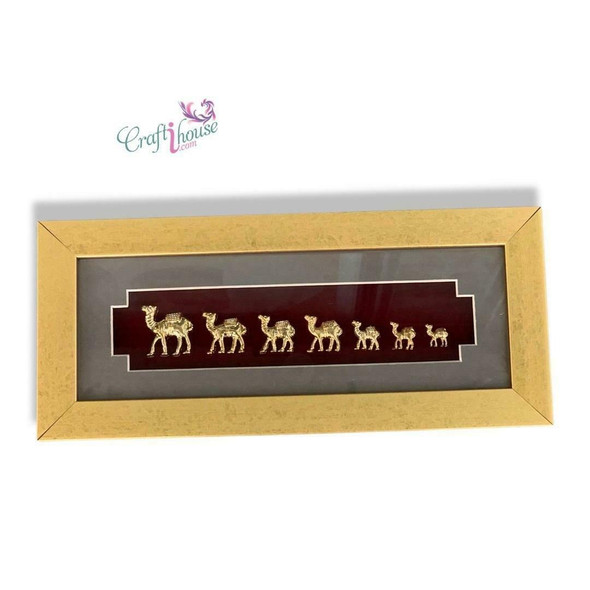 Qatar 7 Camel Metal Charm | Handcrafted Metal Figurine | Traditional Desert Art - Luxury Handcrafted Art Craftihouse Dubai