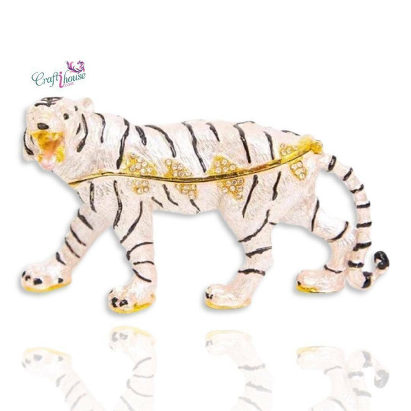 Silver Color Metal Classic Tiger Artisan Ceramic Magnet Unique Dubai Souvenir - Luxury Handcrafted Art Craftihouse Dubai