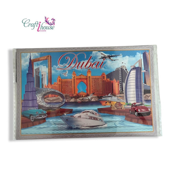 Burj Khalifa Post Card Handcrafted Fridge Memento Traditional Home Decor - Luxury Handcrafted Art Craftihouse Dubai