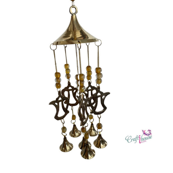 Brass Wind Chimes Hanging Wind Premium Magnetic Artwork Iconic Heritage Keepsake - Luxury Handcrafted Art Craftihouse Dubai