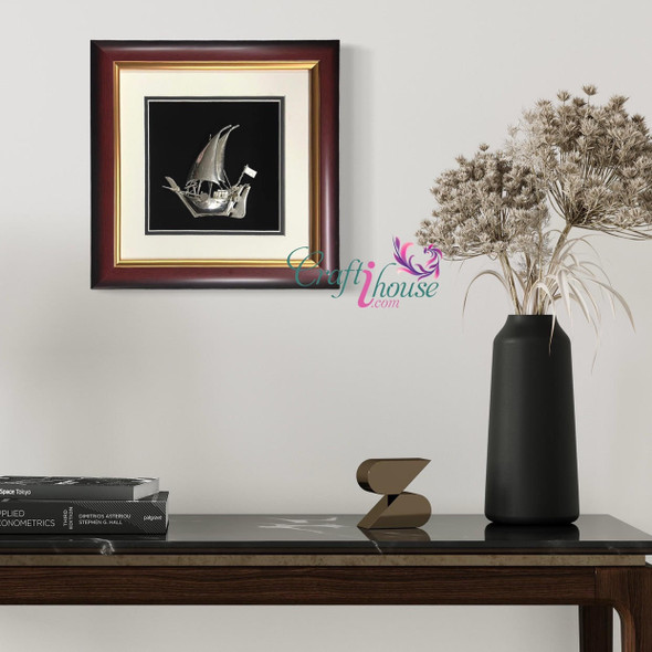 Professional, high-quality framed silver Dhow, perfect for executive gifting and milestone celebrations.