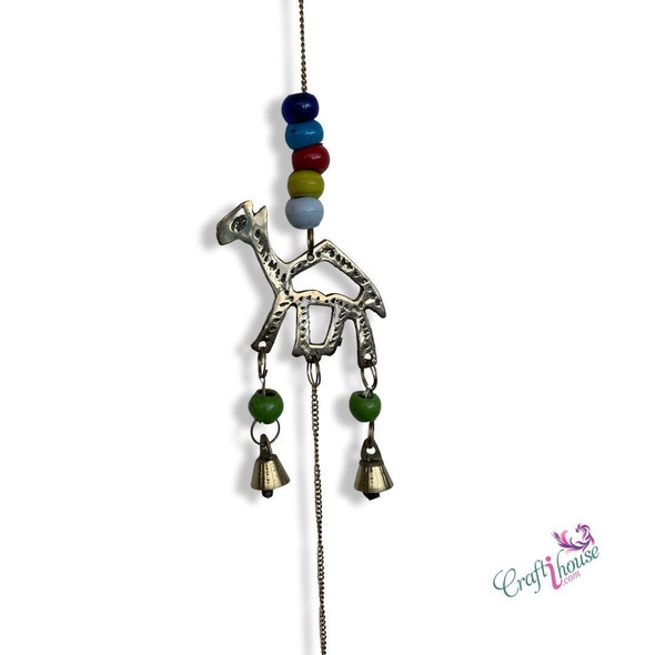 Camel Wind Chimes Brass Hanging Artisan Ceramic Magnet Unique Dubai Souvenir - Luxury Handcrafted Art Craftihouse Dubai