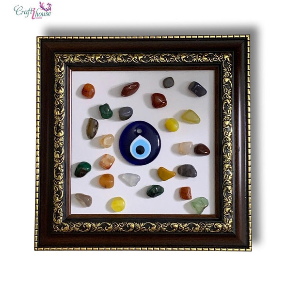 Evil Eye Charm Ornamented With Natural | Premium Handmade Agate Stone | Handcrafted Heritage Gift - Luxury Handcrafted Art Craftihouse Dubai