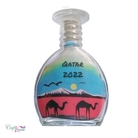 Traditional sand bottle art, an iconic and beautifully personalized Qatar keepsake