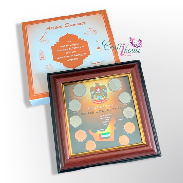 Coins & Flag Frame Artisan Ceramic Magnet Unique Dubai Souvenir - Luxury Handcrafted Art Craftihouse Dubai