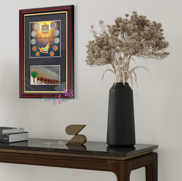 Coins Emirate Coins Frame Handcrafted Fridge Memento Traditional Home Decor - Luxury Handcrafted Art Craftihouse Dubai