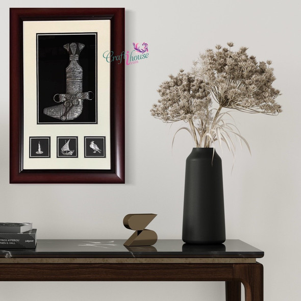 Qatar Dagger In Frame Qatar | Premium Handcrafted Fridge Magnet | Cultural Souvenir - Luxury Handcrafted Art Craftihouse Dubai