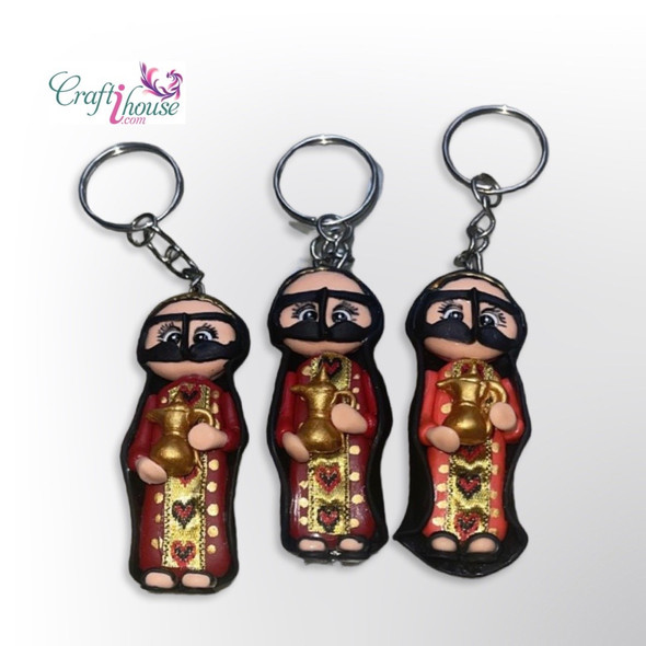 Dubai Souvenir Key Chain | Arab Lady Key Ring | Collectible Gift | Handmade Key Chain - Luxury Handcrafted Souvenir Craftihouse Dubai