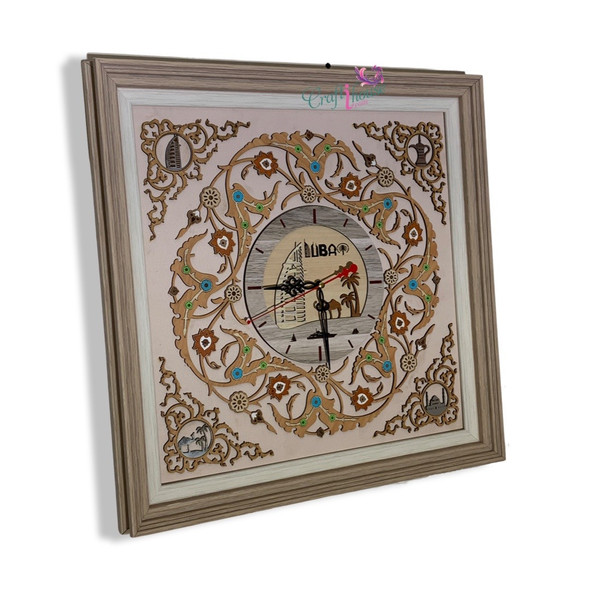 Wall Decor Clock Dubai Clock | High-end Boutique Fridge Magnet | Traditional Craft Art - Luxury Handcrafted Art Craftihouse Dubai