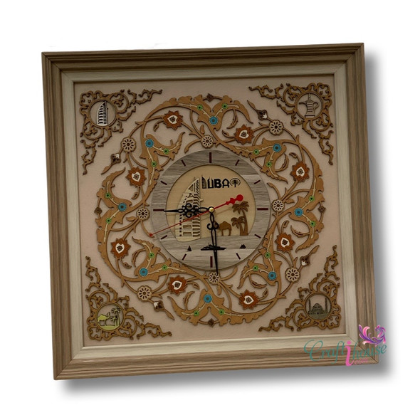 Wall Decor Clock Dubai Clock | High-end Boutique Fridge Magnet | Traditional Craft Art - Luxury Handcrafted Art Craftihouse Dubai
