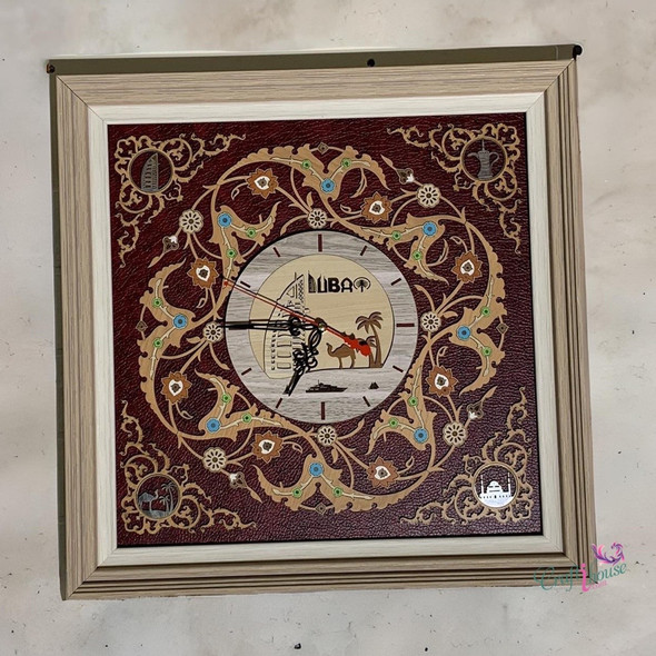 Craftihouse decorative 3D wall clock with intricate floral patterns and iconic Dubai motifs.