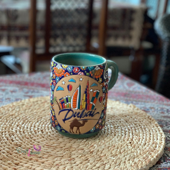 Ahlan Hand Painted Camel Heritage Ceramic Mug | Middle Eastern Decor Accent - Luxury Handcrafted Art Craftihouse Dubai