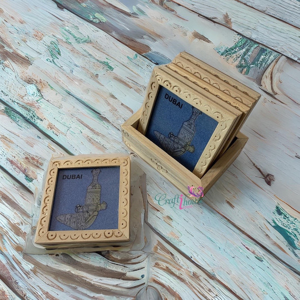 Premium Wooden Coasters Set In Luxury Premium Magnetic Artwork Iconic Heritage Keepsake High-Quality Design View
