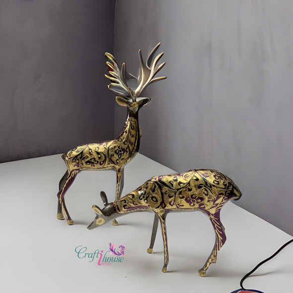 Deer Figurine Set Collectible | Artisan Home Decor Souvenir - Luxury Handcrafted Art Craftihouse Dubai