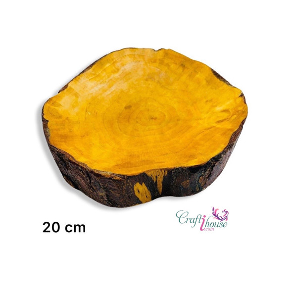 Premium Wooden serving plate  , Natural wood serving platter  , hand carved serving plate 20 cm High-Quality Design View
