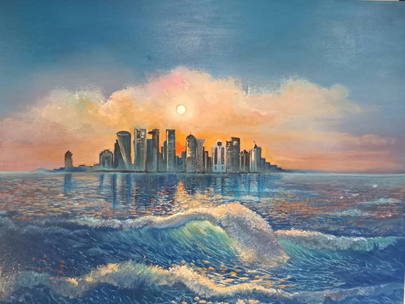 Exclusive Oil Painting On Canvas Original Oil Painting On Canvas 100x70 Cm Sea’s Sunrise Painting Heritage Collection Detail