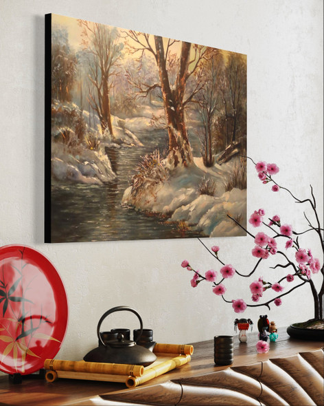 Oil Painting On Canvas Original Oil Painting On Canvas 100x70 Cm Snowing Day Painting | Luxury Heritage Decor & Unique Artisan Piece - Luxury Handcrafted Souvenir Craftihouse Dubai