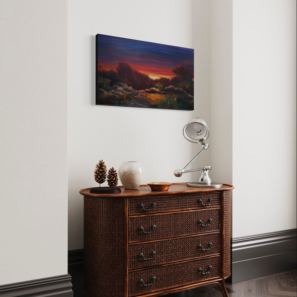 Exclusive Oil Painting On Canvas Original Oil Painting On Canvas 100x60 Cm Stunning Sunset Painting Heritage Collection Detail