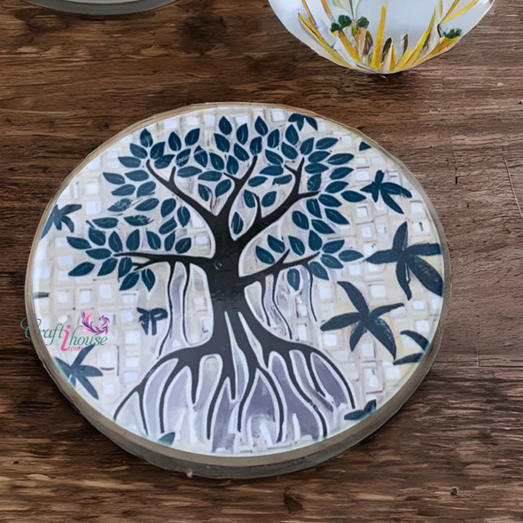 Ceramic Table Coaster Mangrove | Artisan Home Decor Souvenir - Luxury Handcrafted Art Craftihouse Dubai