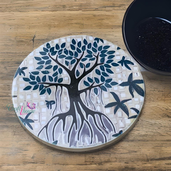 Ceramic Table Coaster Mangrove | Artisan Home Decor Souvenir - Luxury Handcrafted Art Craftihouse Dubai