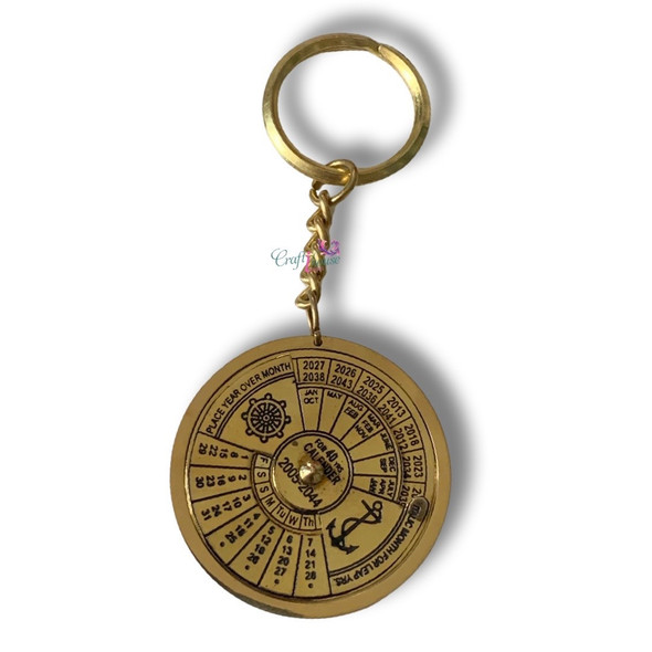 Brass Key Chain Calendar 2005-2044 Handcrafted Fridge Memento Traditional Home Decor - Luxury Handcrafted Art Craftihouse Dubai