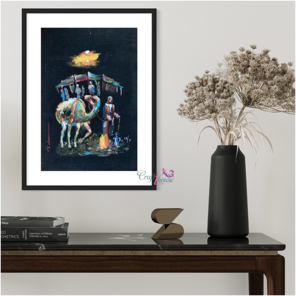 Premium Chalk Pastel Painting On Black High-Quality Design View