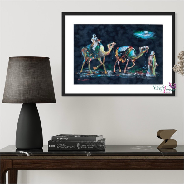 Premium Handmade Chalk Pastel Painting Of Arabian Desert Scene Chalk Pastel Painting 37x55 Cm High-Quality Design View