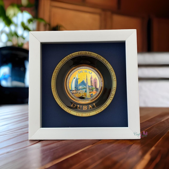 Exclusive Gold Plated Ceramic Plate Boutique Fridge Magnet Authentic Middle Eastern Art Heritage Collection Detail