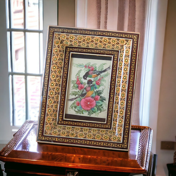Premium Handmade Miniature Painting on Camel Bone High-Quality Design View