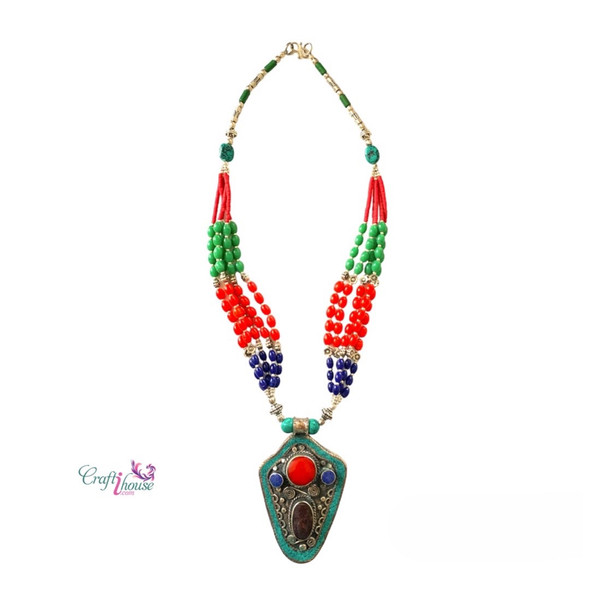Premium Beaded Jewelry Jewelry Necklace , Tibetan Necklace , Nepalese Necklace , Bohemian Wedding Gift. High-Quality Design View