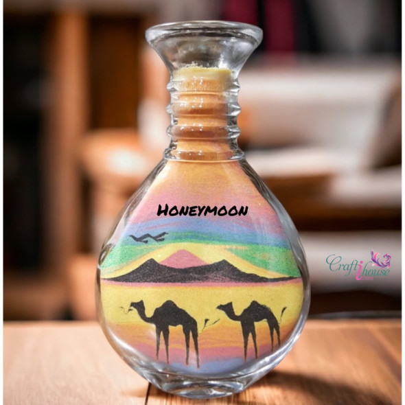 Honeymoon Sand Bottle Art The Traditional Magnetic Decor Elegant Cultural Memento - Luxury Handcrafted Art Craftihouse Dubai