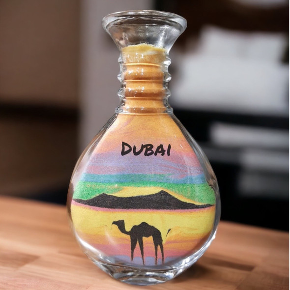 The "Eternal Sands" honeymoon bottle shown as a prestigious decorative accessory in a modern luxury home setting.