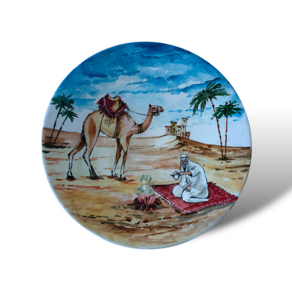 Exquisite Hand-painted Ceramic Plate: Metal | Premium Handcrafted Memento | High-end Heritage Art - Luxury Handcrafted Art Craftihouse Dubai