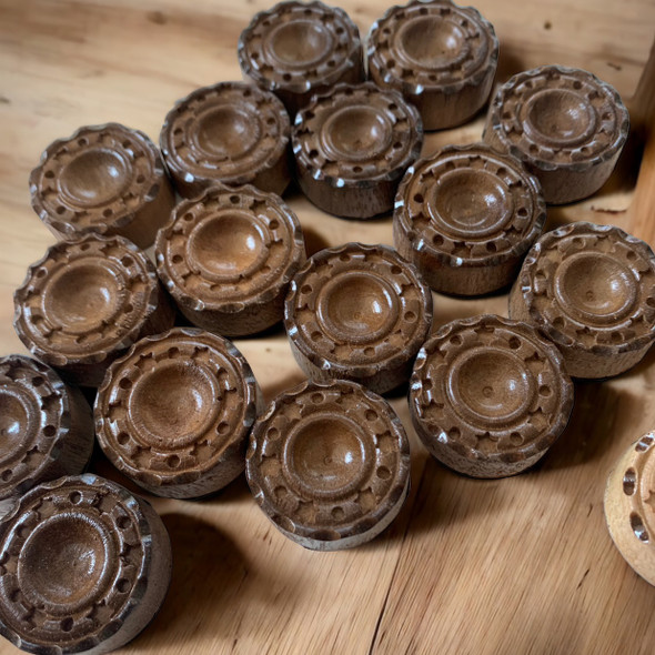 Personalized wooden backgammon set accessories: hand-carved chips for husband, a thoughtful and unique anniversary gift