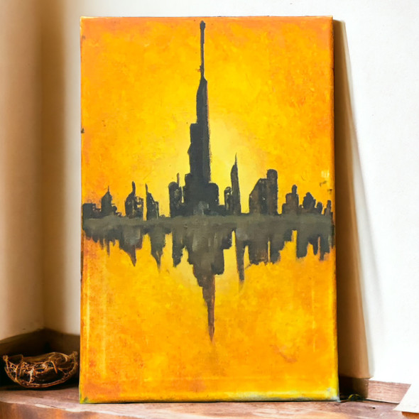 Acrylic Painting On Canvas Burj Khalifa Original Canvas Painting 30x20 Cm Wall Decor Painting | High-end Boutique Souvenir | Crafted In Dubai - Luxury Handcrafted Souvenir Craftihouse Dubai