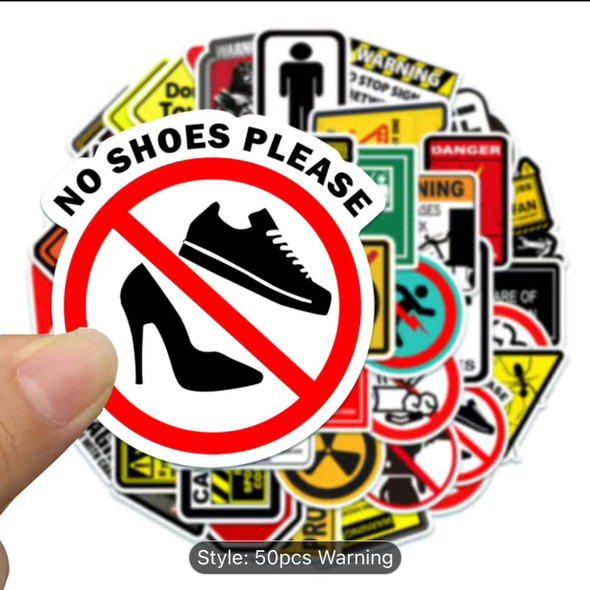 Exclusive Artisan Whimsical Warning Signs Sticker Heritage Collection Detail